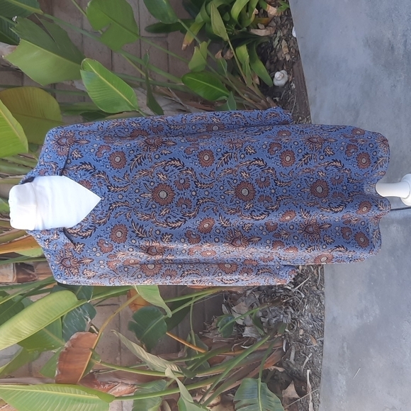 CAbi Provincial Blue long sleeve collared dress style 3295 size medium - Picture 1 of 10